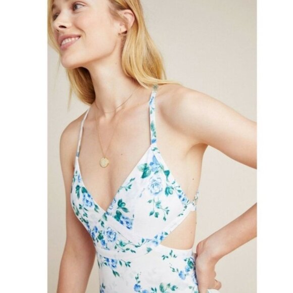 Anthropologie YUMI KIM Love Letter Floral Cut-out Maxi Dress White Size XL - Picture 8 of 15